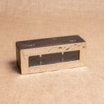 CAJA DE TÉ BASE DE MADERA Y TAPA DE ALPACA DE 3 DIVISIONES