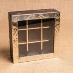 CAJA DE TÉ BASE DE MADERA Y TAPA DE ALPACA DE 9 DIVISIONES
