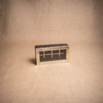 CAJA DE TÉ BASE DE MADERA Y TAPA DE ALPACA DE 8 DIVISIONES