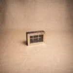 CAJA DE TÉ BASE DE MADERA Y TAPA DE ALPACA DE 6 DIVISIONES