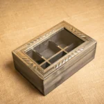 CAJA DE TÉ CON ALPACA DE 6 DIVISIONES - Imagen 2