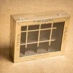 CAJA DE TÉ COMPLETA EN ALPACA DE 12 DIVISIONES - Imagen 2