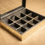 CAJA DE TÉ COMPLETA EN ALPACA DE 12 DIVISIONES - Imagen 4