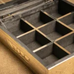 CAJA DE TÉ COMPLETA EN ALPACA DE 9 DIVISIONES - Imagen 4
