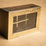 CAJA DE TÉ BASE DE MADERA Y TAPA DE ALPACA DE 6 DIVISIONES - Imagen 2