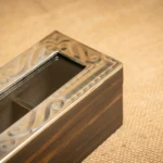 CAJA DE TÉ BASE DE MADERA Y TAPA DE ALPACA DE 3 DIVISIONES - Imagen 3