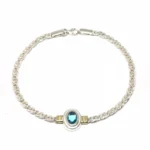 PULSERA CON CUBIC OVEL PLATA 925