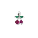 DIJE CEREZA CON CUBIC PLATA 925