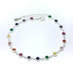PULSERA CON CUBICS MEDIANOS DE COLORES