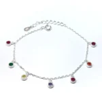 PULSERA CON CUBICS COLGANTES DE COLORES