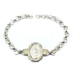 PULSERA VIRGEN MILAGROSA PLATA 925 ESLABON ROLO