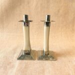 CANDELABROS DE HUESO Y ALPACA