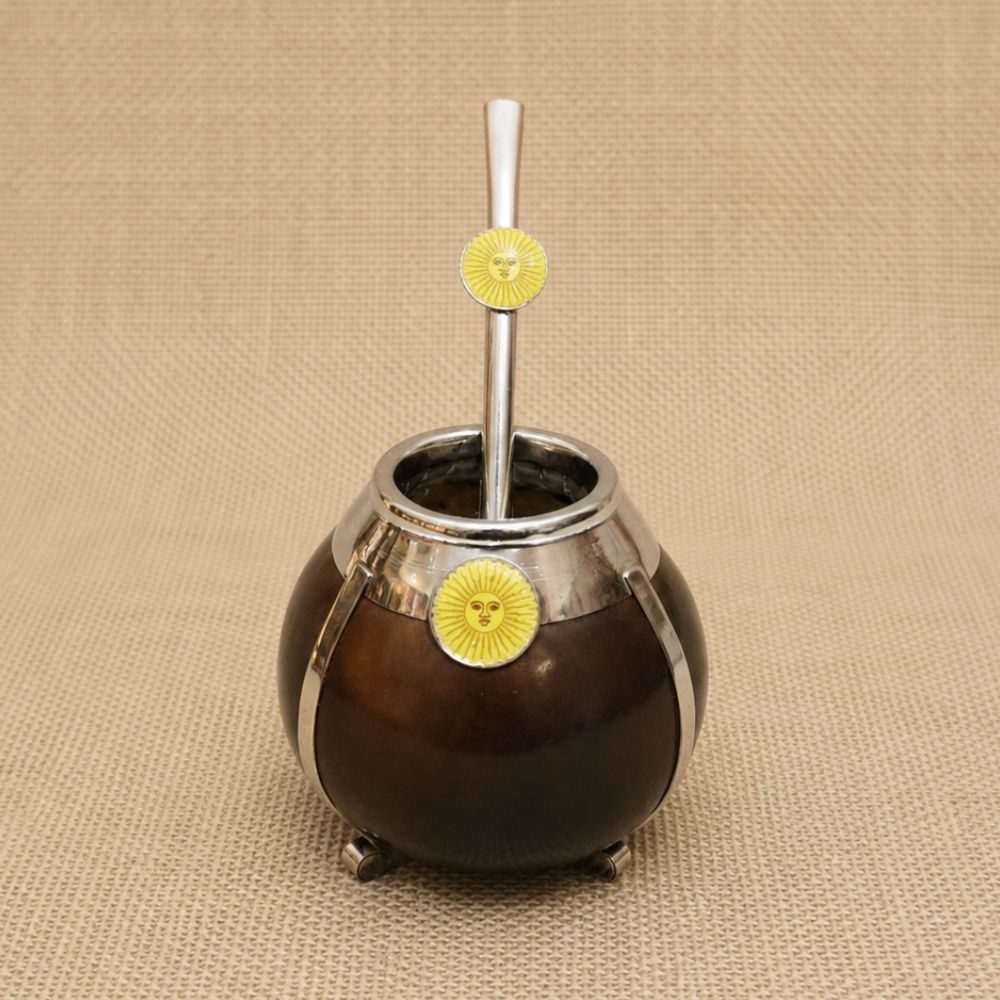 MATE CALABAZA CON APLIQUE (3) MATE DE CALABAZA CON APLIQUE ARGENTINO - Imagen 1