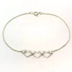PULSERA DIJE CON CORAZONES PLATA 925