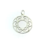 DIJE CON FLOR CALADA PLATA 925