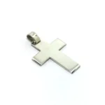 DIJE CRUZ LISA DE PLATA PULIDA 925