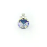 DIJE CRISTAL REDONDO DE PLATA 925