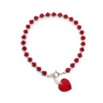 PULSERA DE CRISTAL Y DIJE COLGANTE