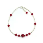 PULSERA DE BOLITAS Y CRISTALES CON COLGANTE