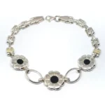 PULSERA FLOR CON APLIQUE PLATA 925