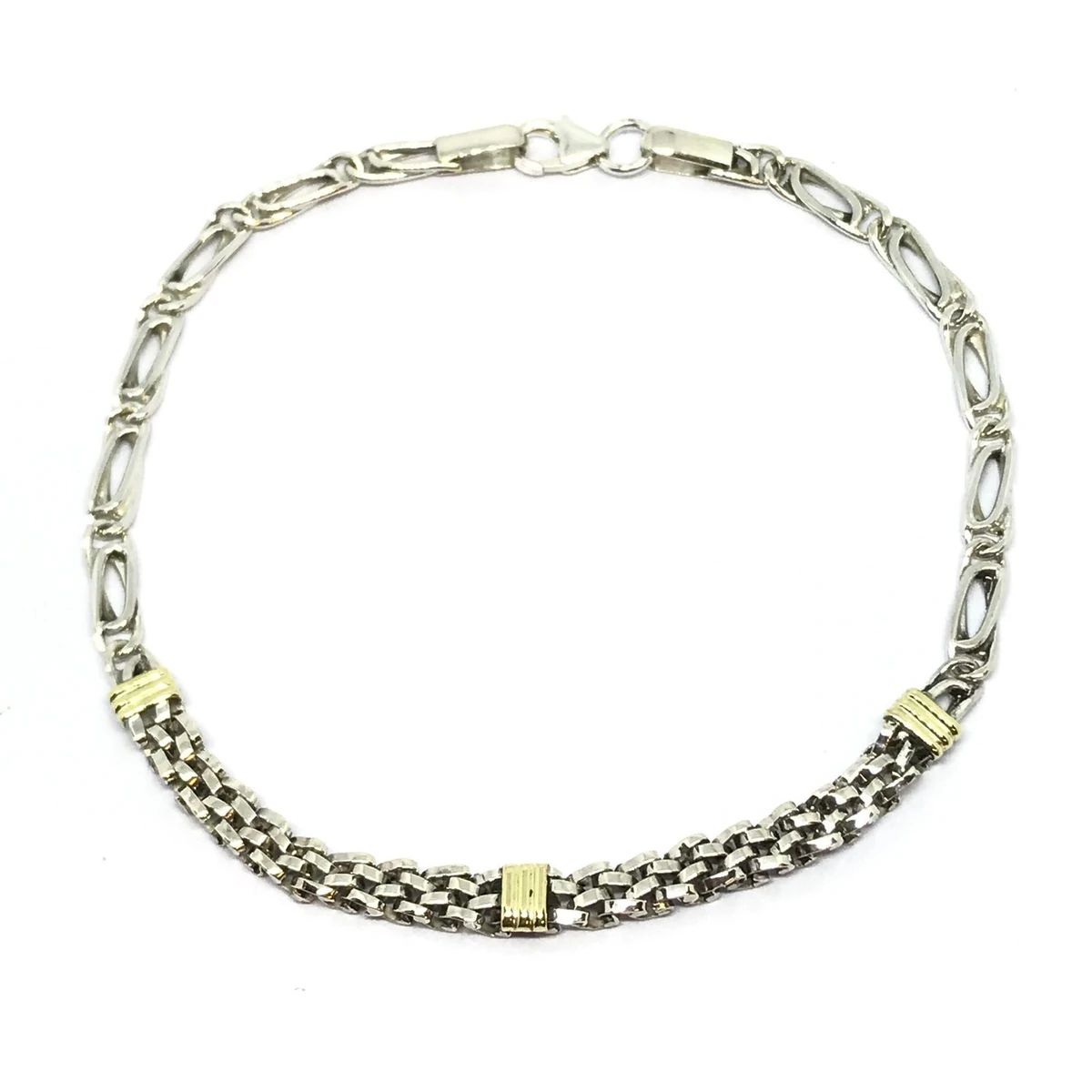 PRI407J-scaled-1 PULSERA COMBINADA PLATA Y ORO - Imagen 1