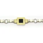 PULSERA COMBINADA CON CENTRO CUADRADO