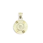 DIJE REDONDO CON FLOR DE PENSAMIENTO DE PLATA 925