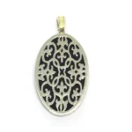 DIJE OVAL GRANDE DE PLATA 925