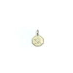 DIJE OCTOGONAL DE PLATA 925 ÁNGEL DE LA GUARDA