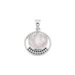 DIJE DE PLATA 925 CON PIEDRA NATURAL REDONDA