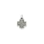 DIJE CRUZ DE PLATA INFLADA 925 CON TEXTURA