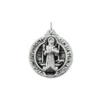 MEDALLA DE SAN BENITO DE PLATA INFLADA 925