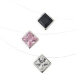 COLLAR DE TANZA CON CUBIC CUADRADO DE PLATA 925