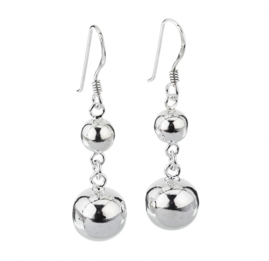 producto_750_1 AROS COLGANTES DOBLE ESFERA DE PLATA 925 - Imagen 1