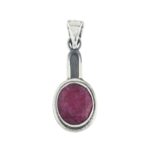 DIJE DE PLATA 925 CON PIEDRA NATURAL OVALADA