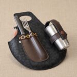 SET ASADO SIMIL CUERO CON VASO