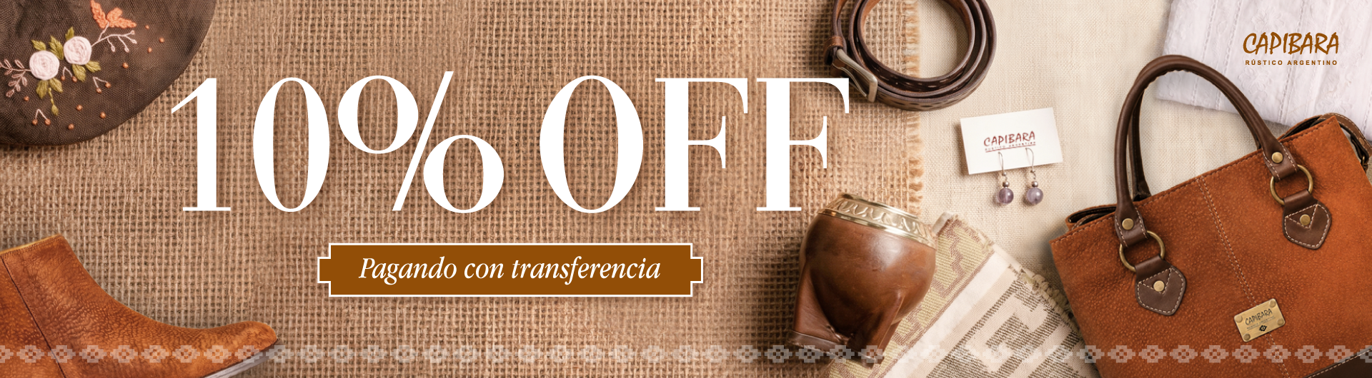 10% OFF pagando por transferencia bancaria