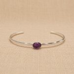 PULSERA SEMI ESCLAVA FINA CON PIEDRA CENTRAL - Imagen 4