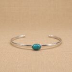 PULSERA SEMI ESCLAVA FINA CON PIEDRA CENTRAL - Imagen 5