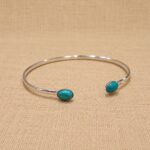 PULSERA SEMI ESCLAVA CON PIEDRAS NATURALES LATERALES - Imagen 3