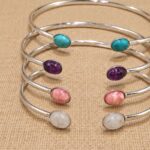 PULSERA SEMI ESCLAVA CON PIEDRAS NATURALES LATERALES - Imagen 5