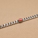 PULSERA CADENA GRUESA CON PIEDRA CENTRAL - Imagen 2