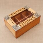 CAJA DE TÉ DE CARDÓN Y ALPACA DE 6 DIVISIONES