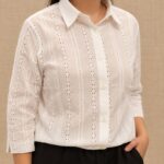 CAMISA AGATA 3/4 DE BRODERIE - Imagen 4